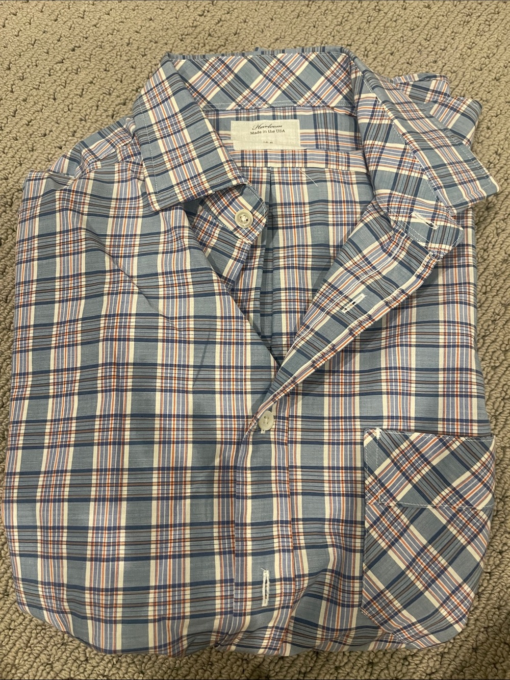 Billy Reid Men's Plaid Button-Down Shirt in Blue, White & Red